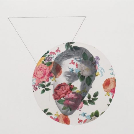 David (Flowers), appropriated image, printed Mylar & pencil on Bristol, 2017